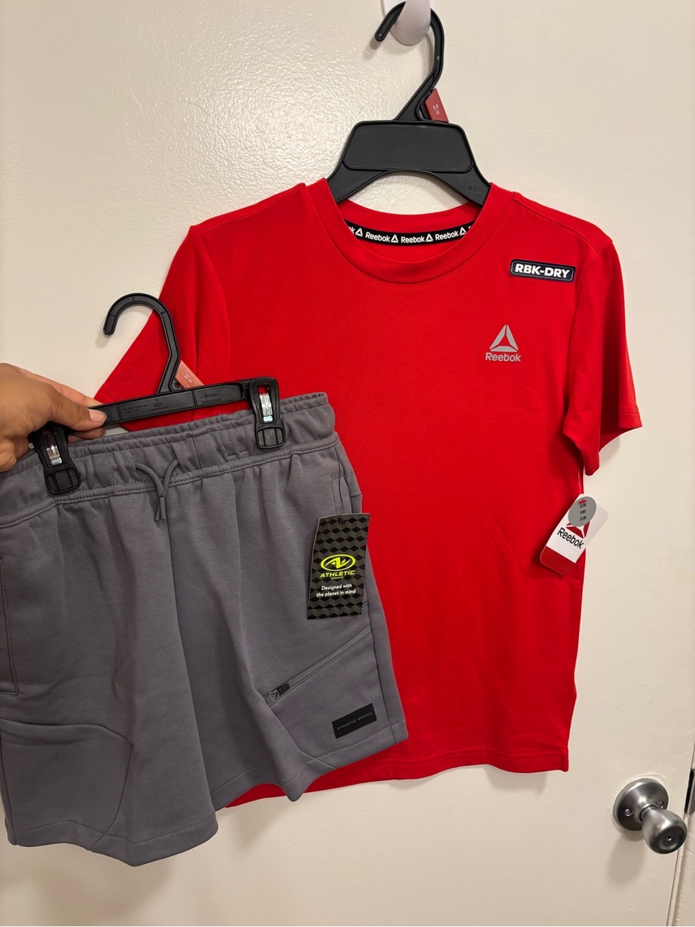 Reebok Red Delta Tee with Logo Tag